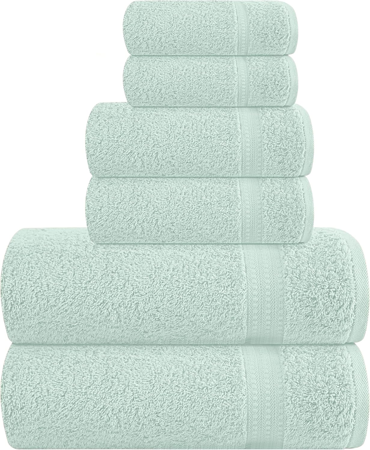 6 Piece Towel Set, 100% Combed Cotton - 2 Bath Towels, 2 Hand Towels, 2 Wash Cloths - 500 GSM Luxury Hotel Quality Ultra Soft Highly Absorbent Towel Set for Bathroom - Tan