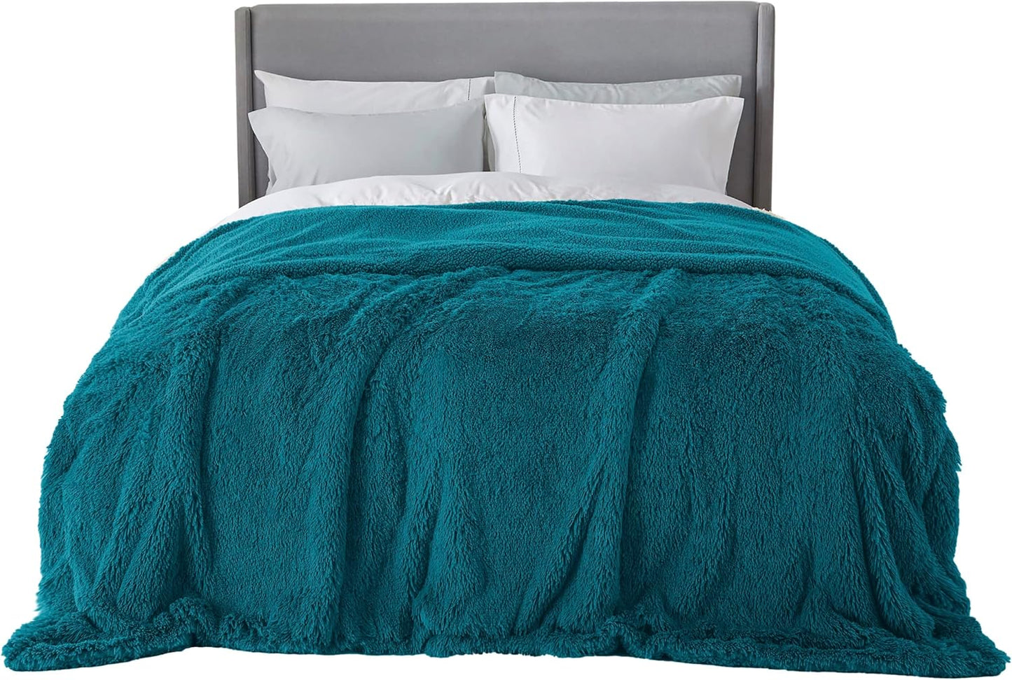 Bedsure Fluffy Throw Blanket Gifts for Women Men, Soft Fleece Sherpa Cozy Fuzzy Plush Warm Minky Thick Faux Fur Throw for Couch, Bed, Home Living Room Decor Bedroom Blanket Gifts for Mom Dad, Grey
