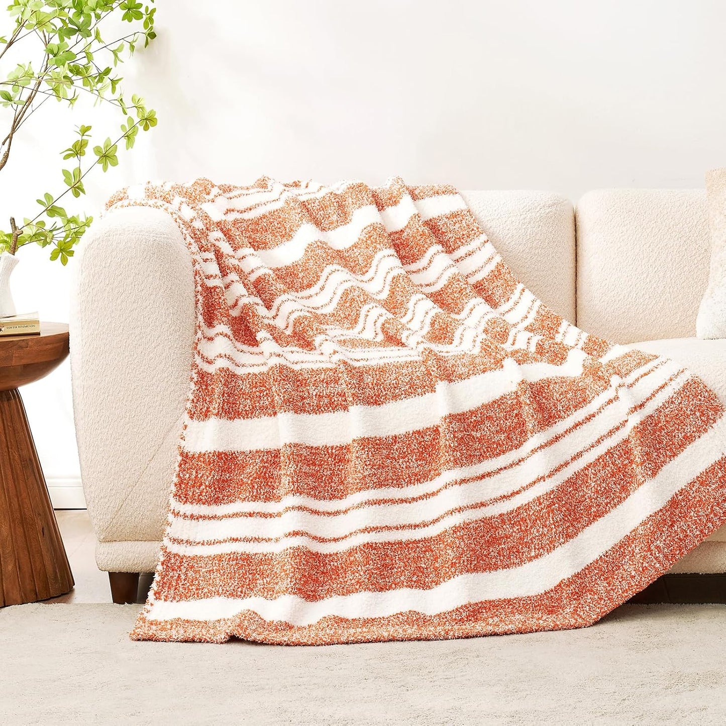 Snuggle Sac Heather Taupe Throw Blanket for Couch, Reversible Super Soft Knitted Blankets Warm Cozy Knit Fuzzy Plush Lightweight Throws for Sofa, Bed, Camping, Picnic, Taupe, 50x60 inches