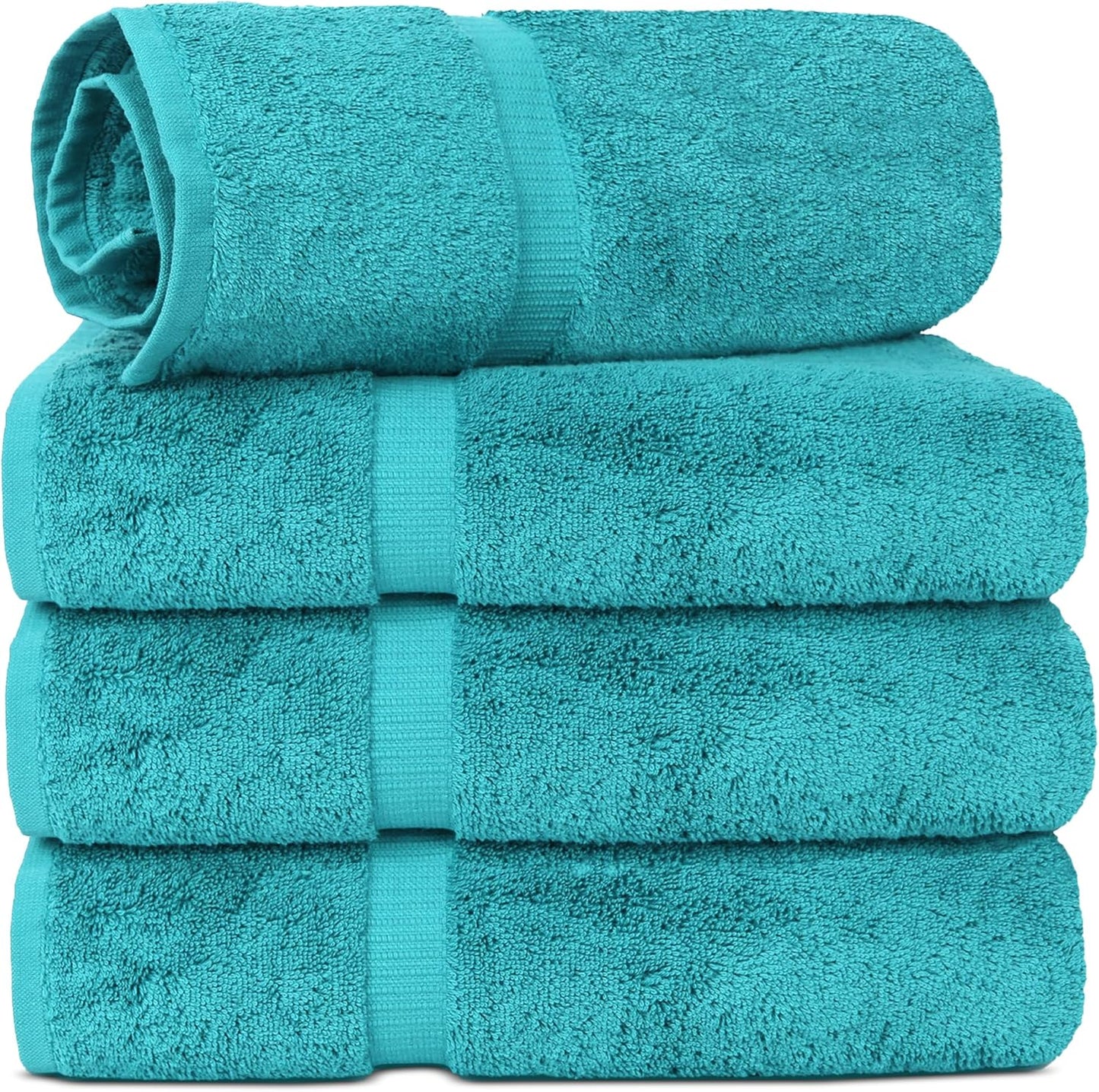 Chakir Turkish Linens | Hotel & Spa Quality 100% Cotton Premium Turkish Towels | Soft & Absorbent (4-Piece Bath Towels, White)