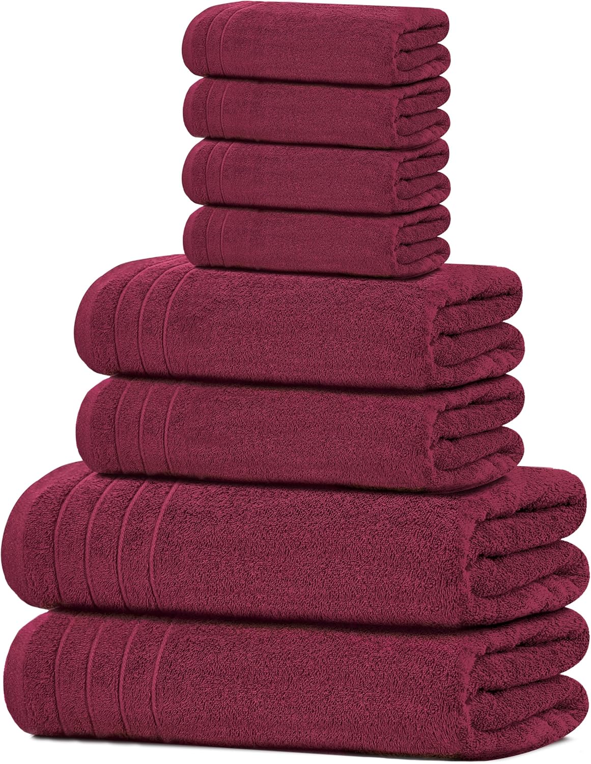 Tens Towels Pack of 8 Towels Set, 2 Extra Large Bath, 2 Hand, 4 Washcloths, 100% Cotton, Lighter Weight, Quicker to Dry, Super Absorbent, Perfect for Bathroom, Dark Grey