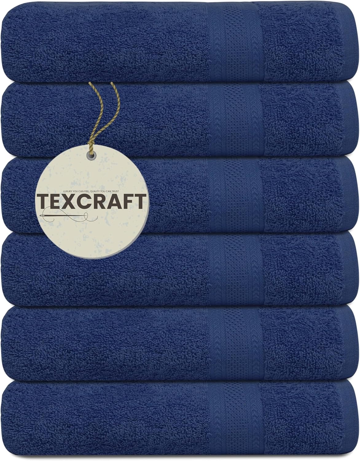 Medium Size Bath Towels Set of 6 – 100% Cotton Terry – 24" x 48" – Quick Dry, Soft & Highly Absorbent – Light Grey Towels for Bathroom, Gym, Spa, Pool & Daily Use