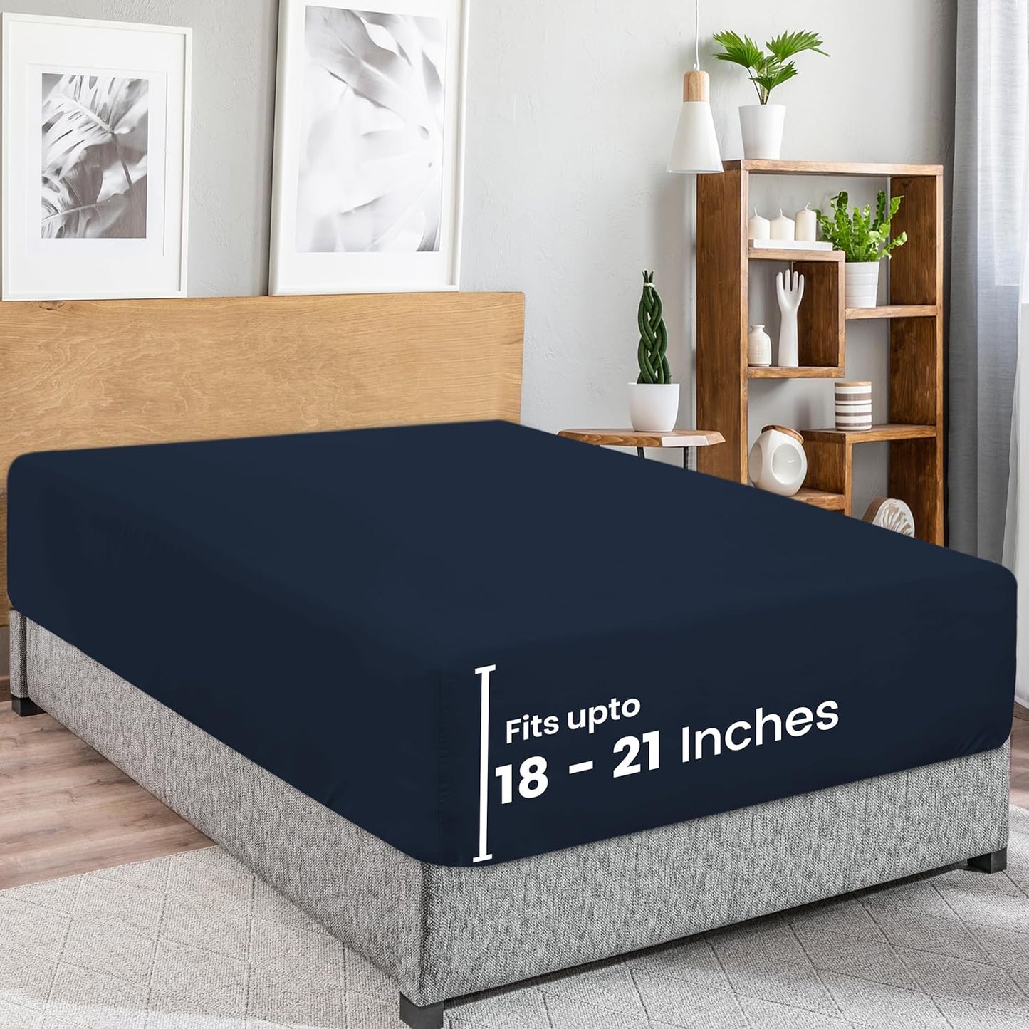 Utopia Bedding King Fitted Sheet - Bottom Sheet - Deep Pocket - Soft Microfiber - Shrinkage and Fade Resistant - Easy Care -1 Fitted Sheet Only (Grey)