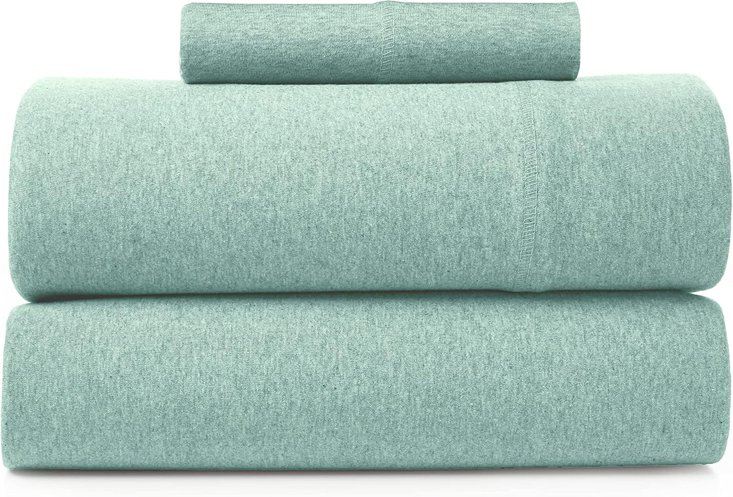 Road Trip America Jersey Knit Sheet Set - 4 Pieces Queen Cotton Sheets Set - Soft Cozy Stretchy Knit Bed Linen (Oatmeal, Queen)
