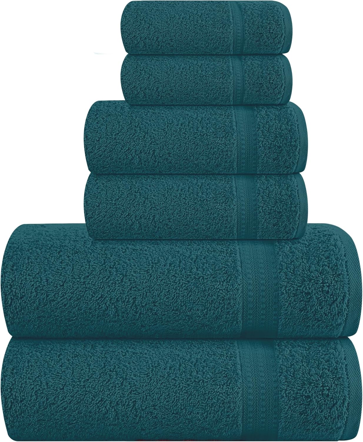 6 Piece Towel Set, 100% Combed Cotton - 2 Bath Towels, 2 Hand Towels, 2 Wash Cloths - 500 GSM Luxury Hotel Quality Ultra Soft Highly Absorbent Towel Set for Bathroom - Tan