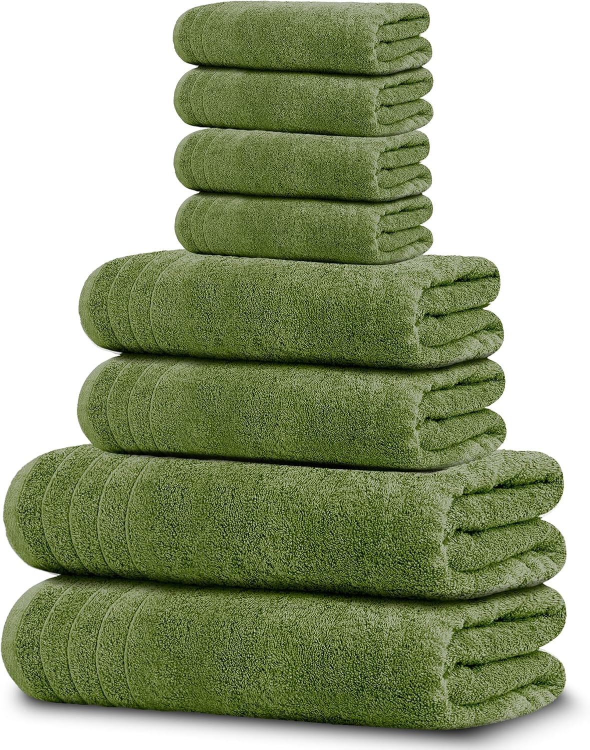 Tens Towels Pack of 8 Towels Set, 2 Extra Large Bath, 2 Hand, 4 Washcloths, 100% Cotton, Lighter Weight, Quicker to Dry, Super Absorbent, Perfect for Bathroom, Dark Grey