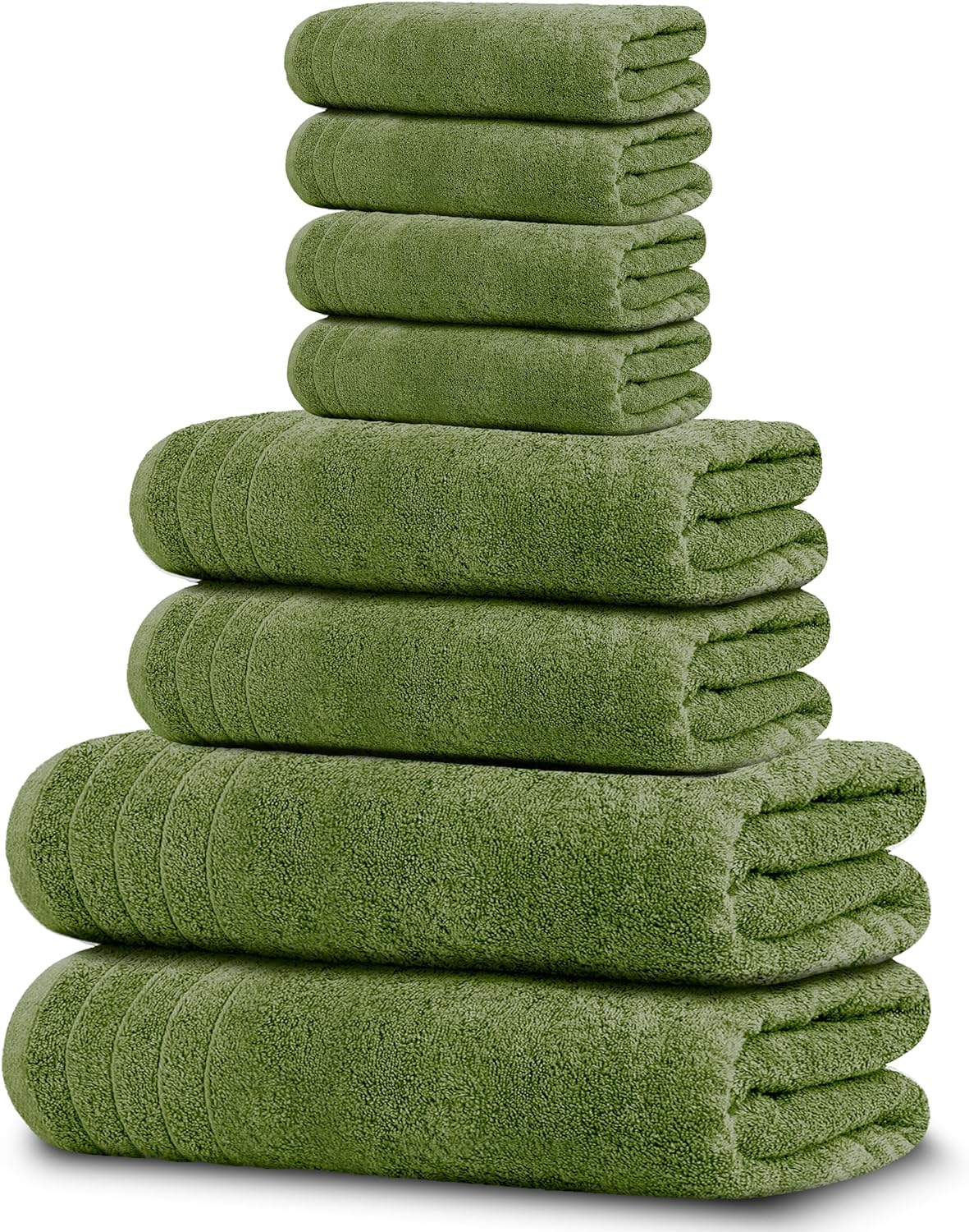 Tens Towels Pack of 8 Towels Set, 2 Extra Large Bath, 2 Hand, 4 Washcloths, 100% Cotton, Lighter Weight, Quicker to Dry, Super Absorbent, Perfect for Bathroom, Dark Grey