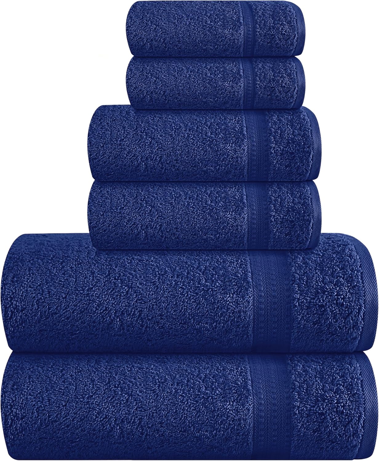 6 Piece Towel Set, 100% Combed Cotton - 2 Bath Towels, 2 Hand Towels, 2 Wash Cloths - 500 GSM Luxury Hotel Quality Ultra Soft Highly Absorbent Towel Set for Bathroom - Tan