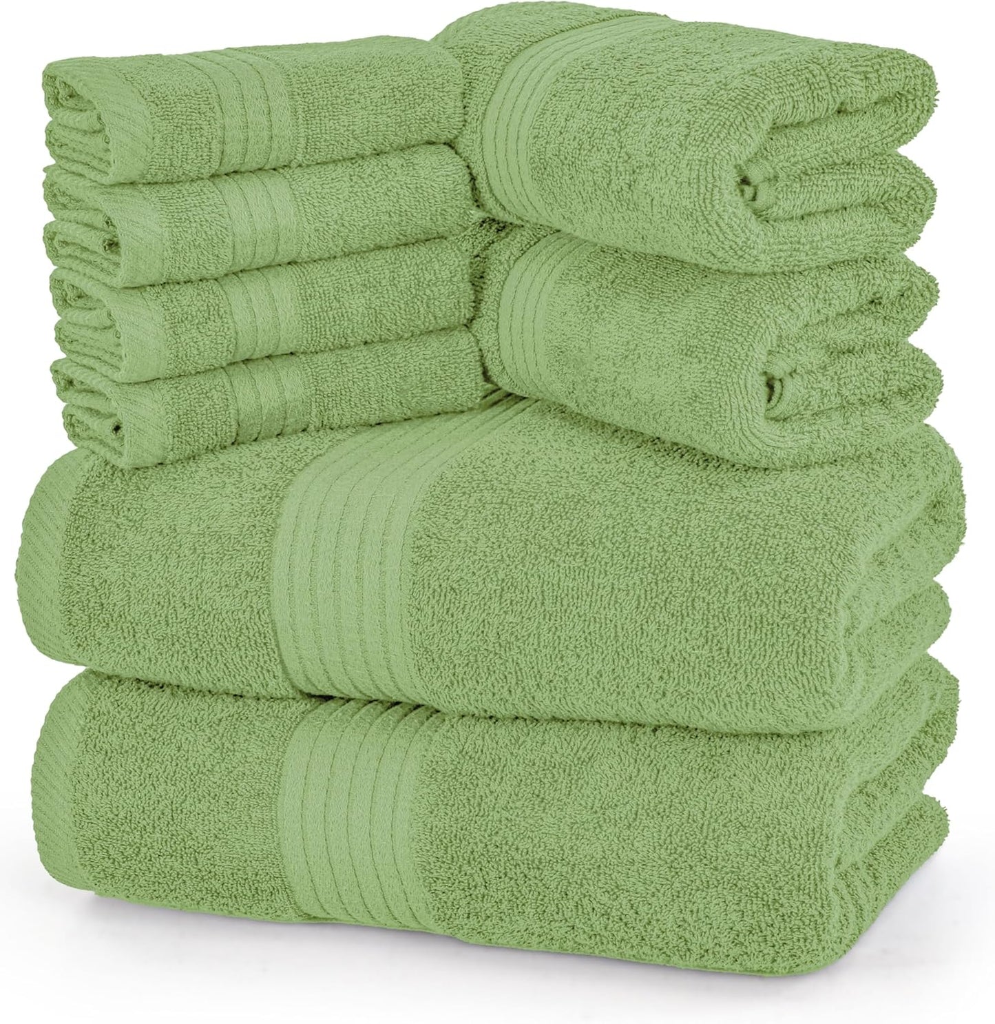 Utopia Towels 8 Piece Premium Towel Set, 2 Bath, 2 Hand, and 4 Washcloths, 100% Ring Spun Cotton, Highly Absorbent Towels for Bathroom, Sports, and Hotel, Grey