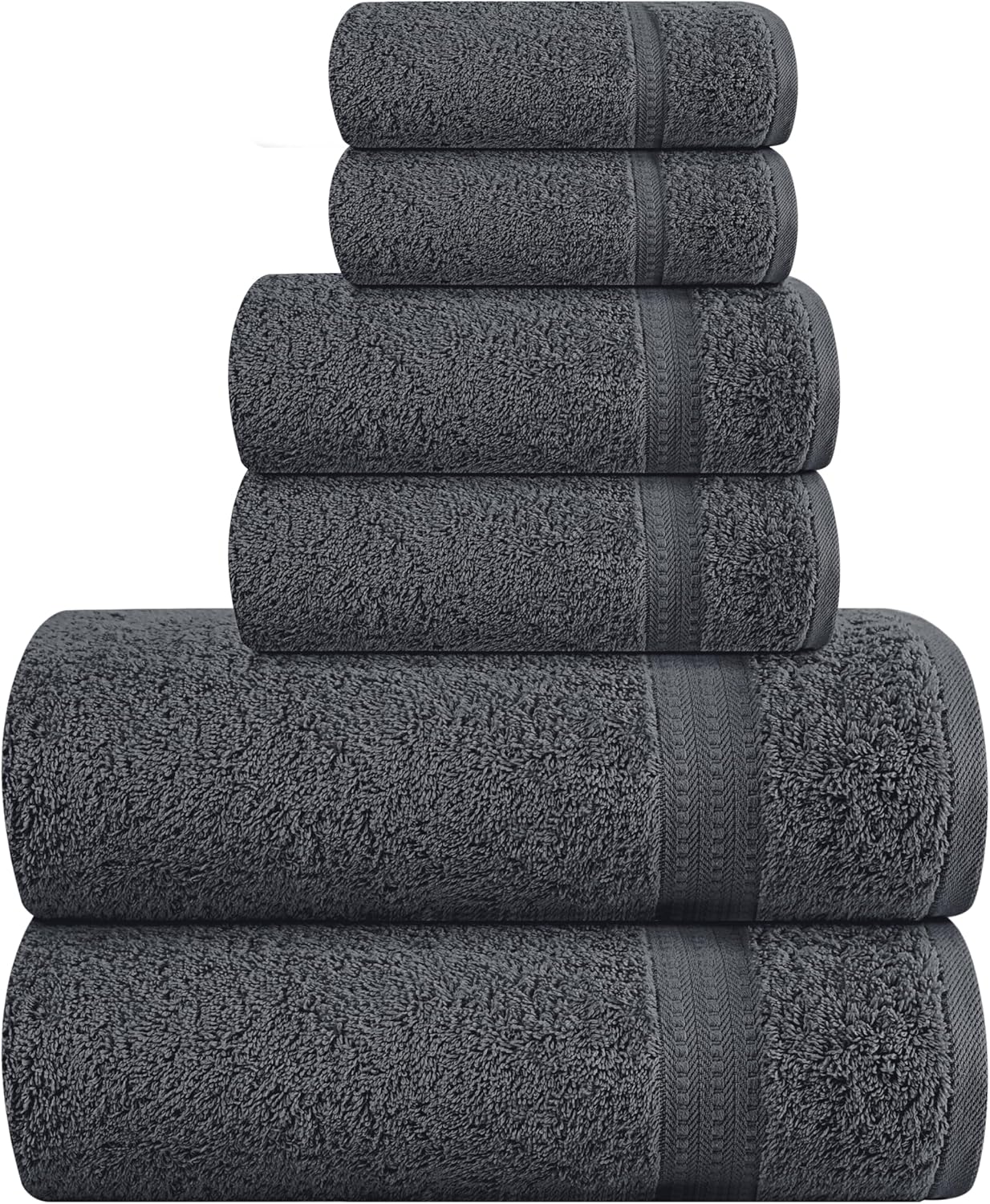 6 Piece Towel Set, 100% Combed Cotton - 2 Bath Towels, 2 Hand Towels, 2 Wash Cloths - 500 GSM Luxury Hotel Quality Ultra Soft Highly Absorbent Towel Set for Bathroom - Tan