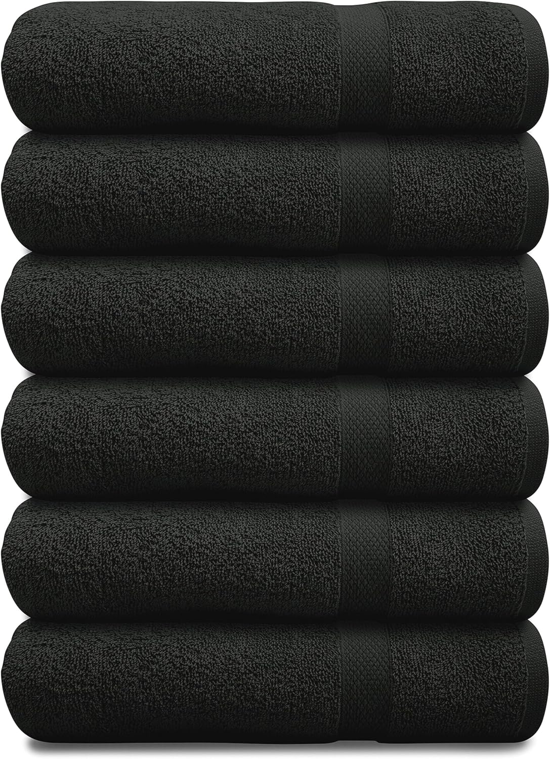 100% Cotton Bath Towels 24x48 Inches – Pack of 6 Towels for Bathroom, Gym, Spa, Hotel – Absorbent, Quick Dry, Lightweight Everyday Essential - Charcoal Grey