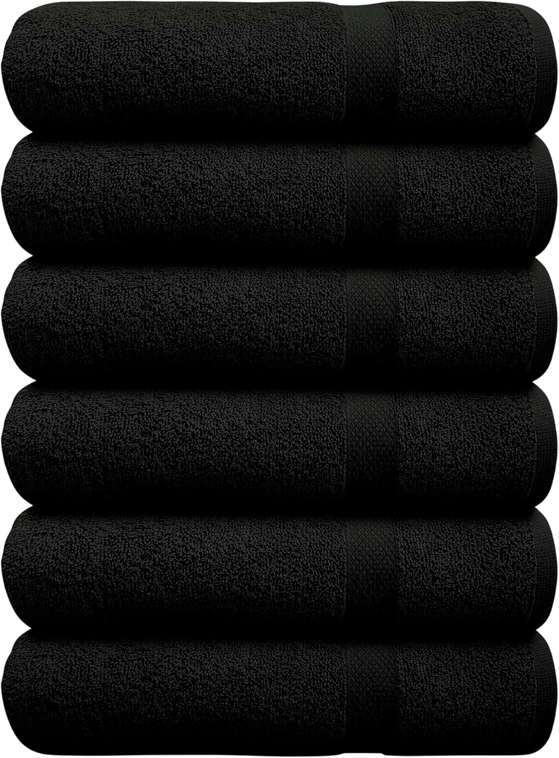 100% Cotton Bath Towels 24x48 Inches – Pack of 6 Towels for Bathroom, Gym, Spa, Hotel – Absorbent, Quick Dry, Lightweight Everyday Essential - Charcoal Grey