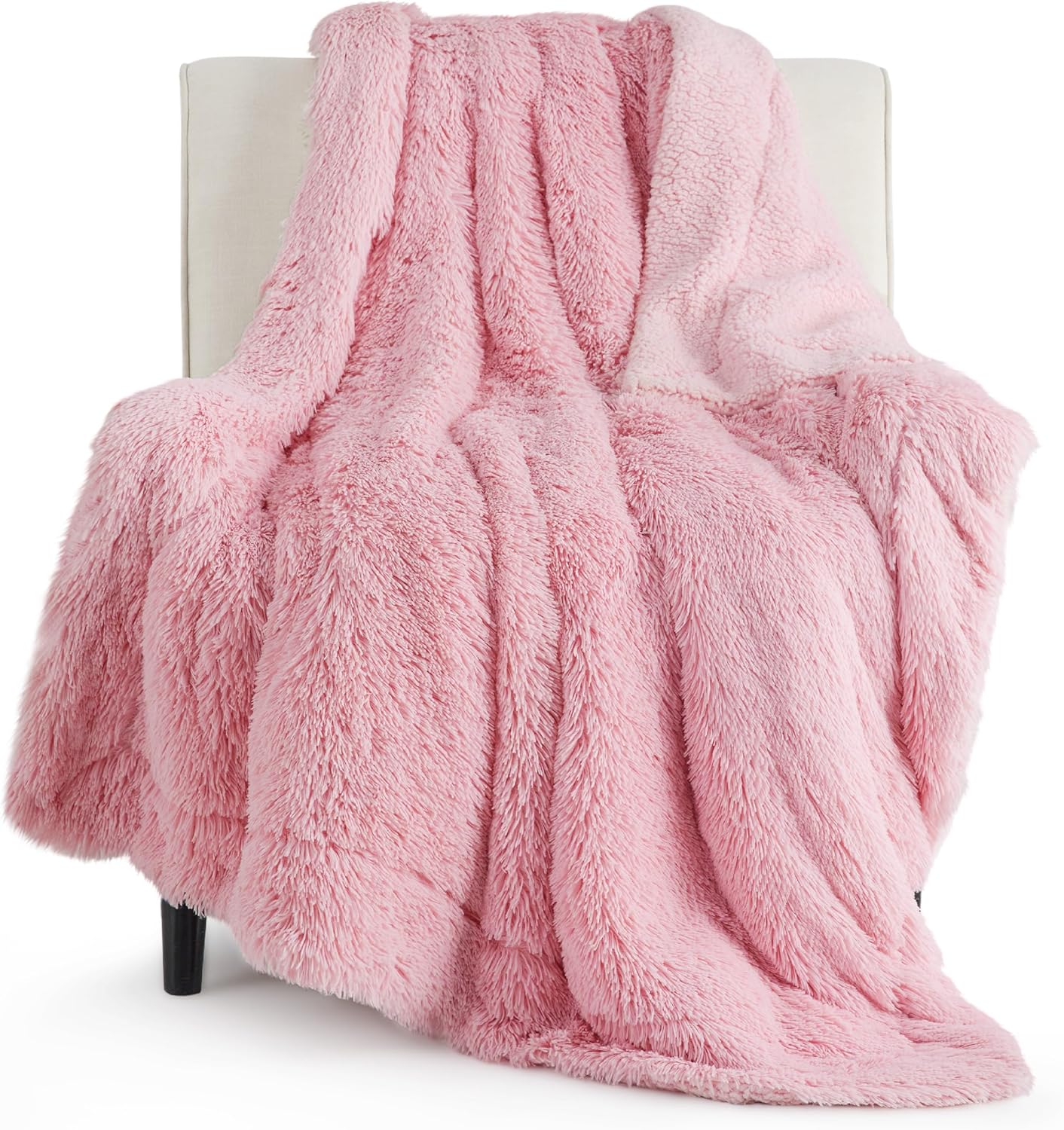 Bedsure Fluffy Throw Blanket Gifts for Women Men, Soft Fleece Sherpa Cozy Fuzzy Plush Warm Minky Thick Faux Fur Throw for Couch, Bed, Home Living Room Decor Bedroom Blanket Gifts for Mom Dad, Grey