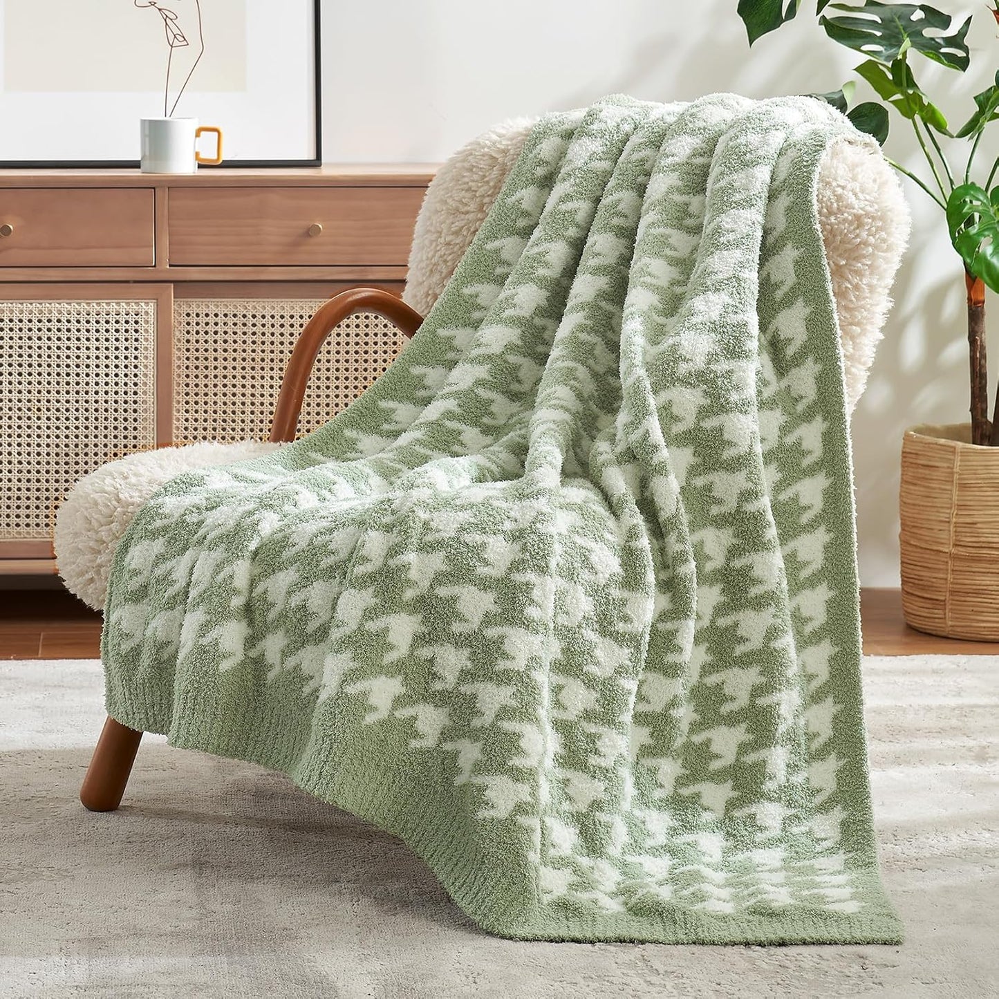 Snuggle Sac Heather Taupe Throw Blanket for Couch, Reversible Super Soft Knitted Blankets Warm Cozy Knit Fuzzy Plush Lightweight Throws for Sofa, Bed, Camping, Picnic, Taupe, 50x60 inches