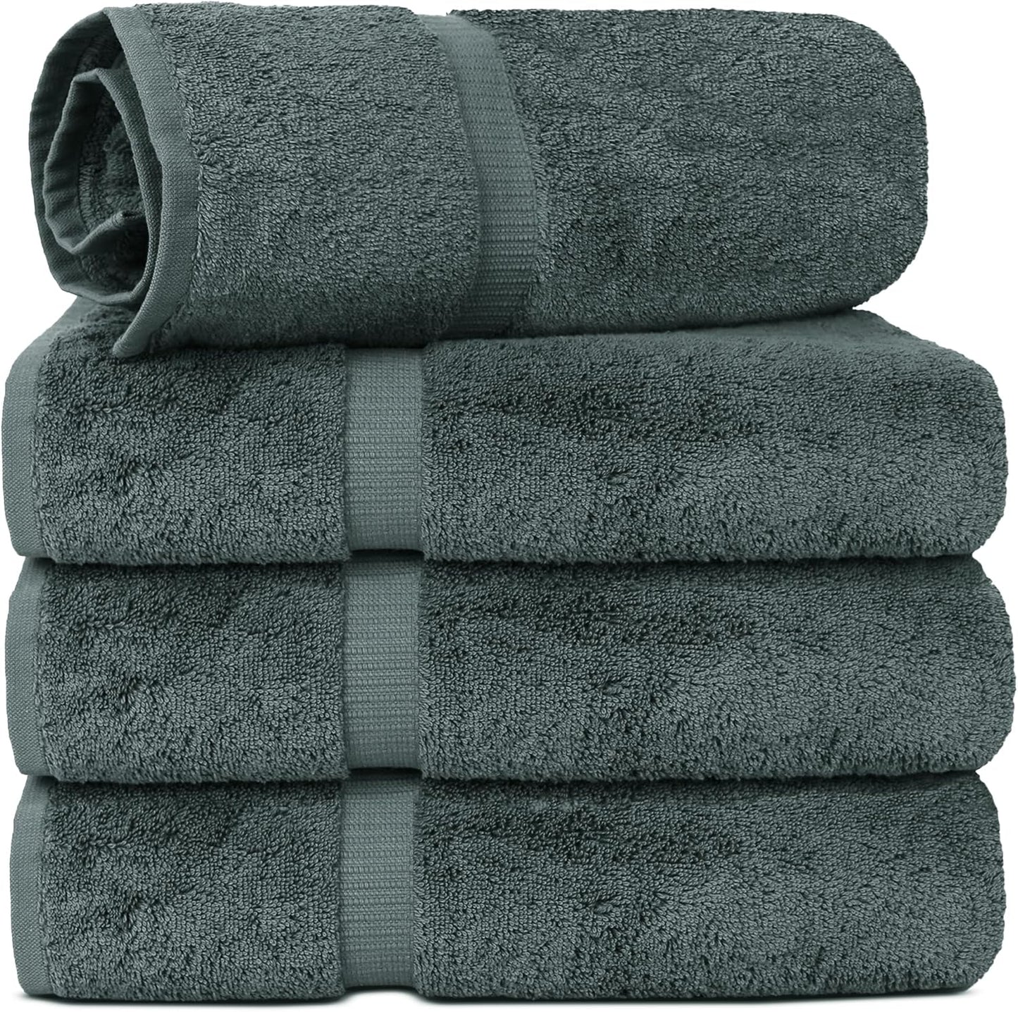 Chakir Turkish Linens | Hotel & Spa Quality 100% Cotton Premium Turkish Towels | Soft & Absorbent (4-Piece Bath Towels, White)