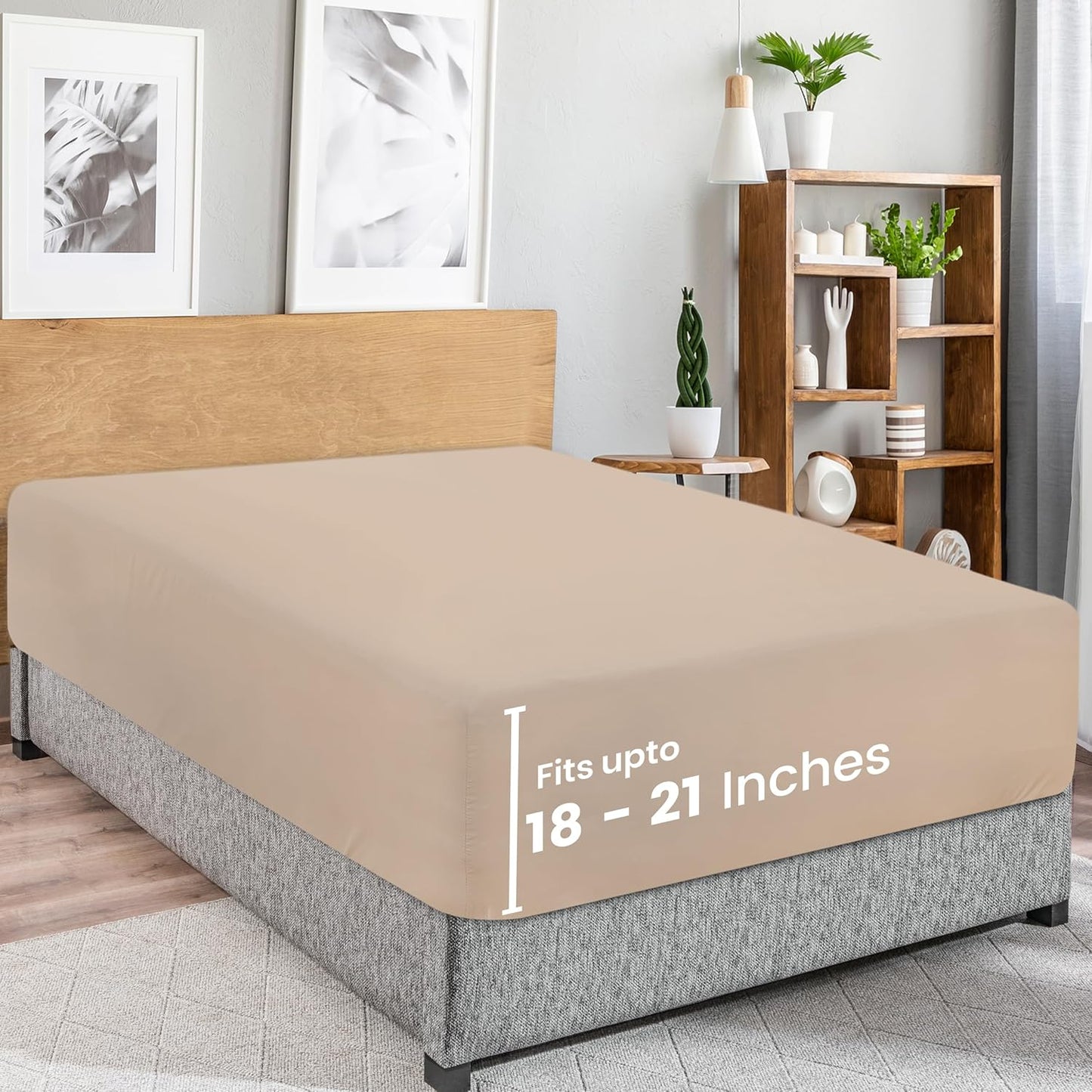 Utopia Bedding King Fitted Sheet - Bottom Sheet - Deep Pocket - Soft Microfiber - Shrinkage and Fade Resistant - Easy Care -1 Fitted Sheet Only (Grey)