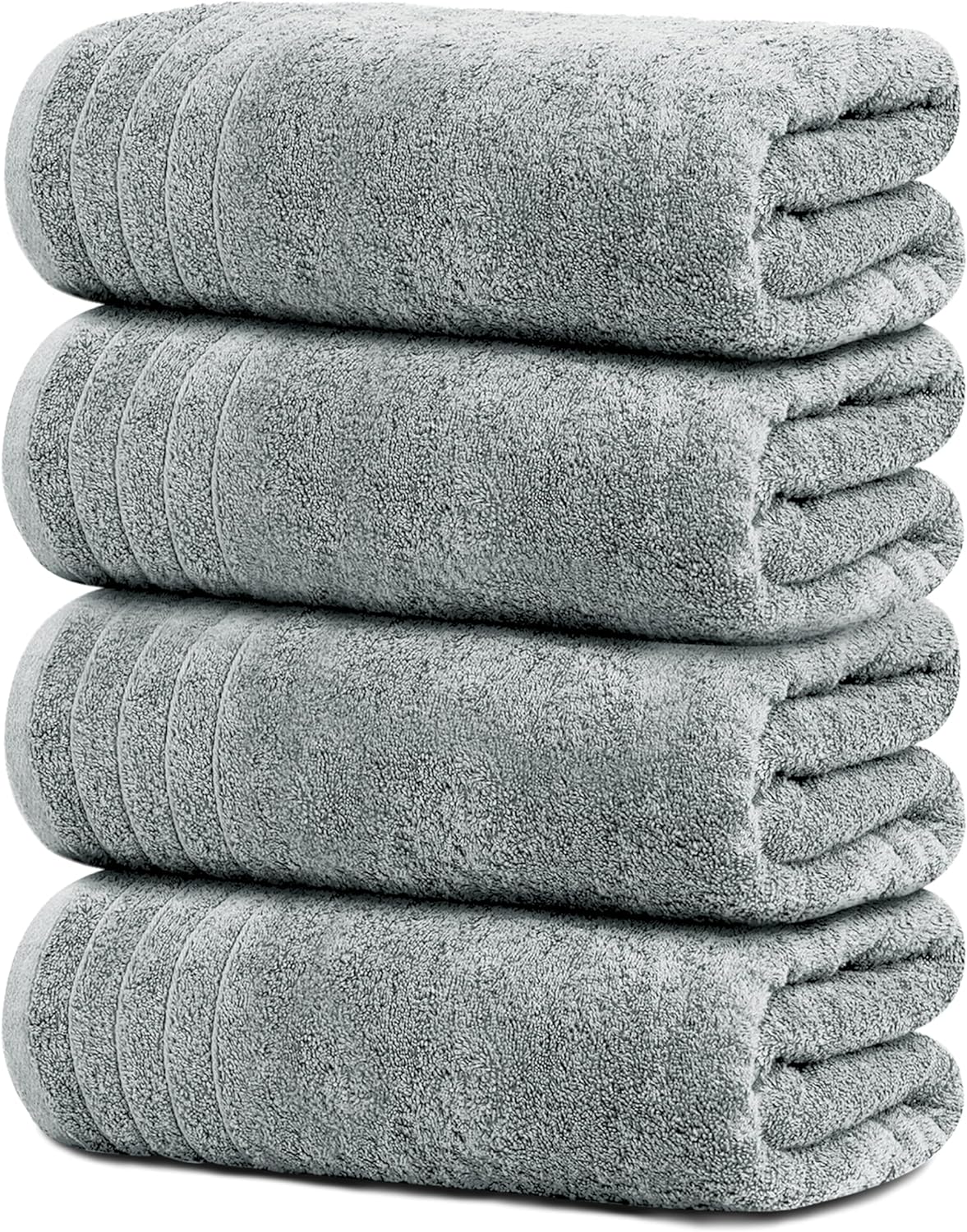 Tens Towels Pack of 4 Extra Large Bath Towels 30 x 60 Inches, 100% Cotton, Larger & Lighter Weight, Quicker to Dry, Super Soft and Absorbent, Perfect for Bathroom, Dark Grey