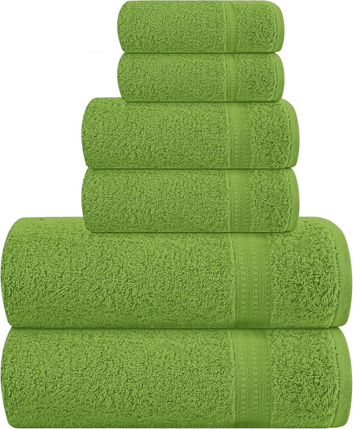 6 Piece Towel Set, 100% Combed Cotton - 2 Bath Towels, 2 Hand Towels, 2 Wash Cloths - 500 GSM Luxury Hotel Quality Ultra Soft Highly Absorbent Towel Set for Bathroom - Tan