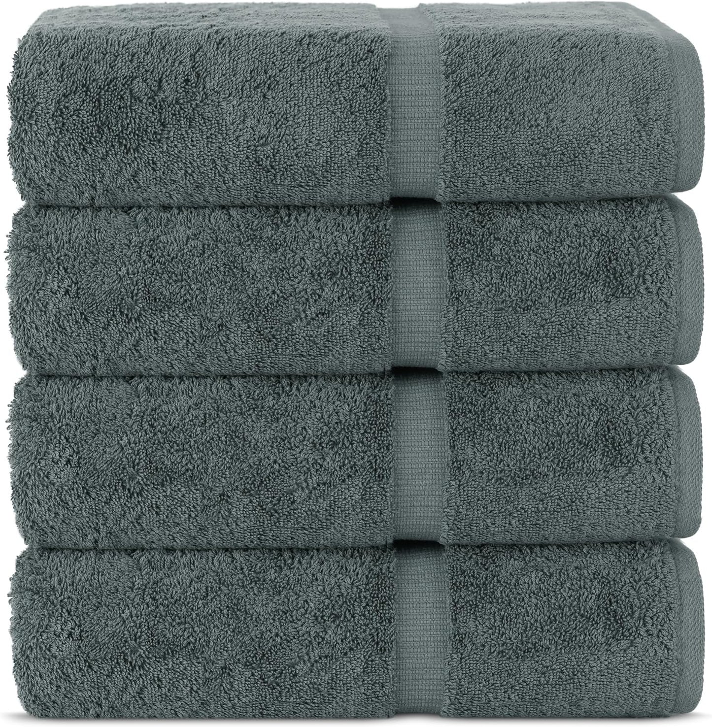 Chakir Turkish Linens | Hotel & Spa Quality 100% Cotton Premium Turkish Towels | Soft & Absorbent (4-Piece Bath Towels, White)